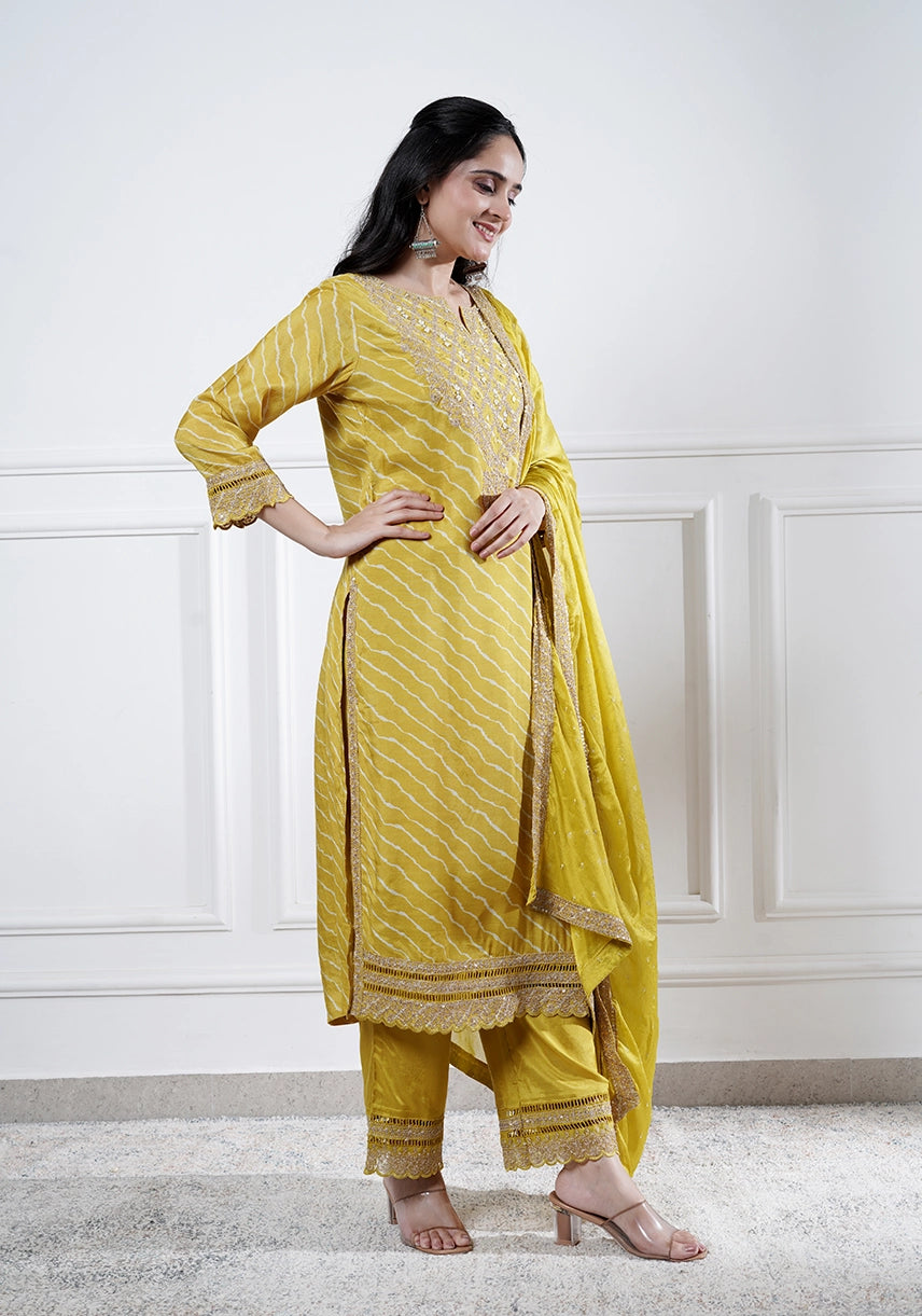 Iris Silk Suit Set Trio