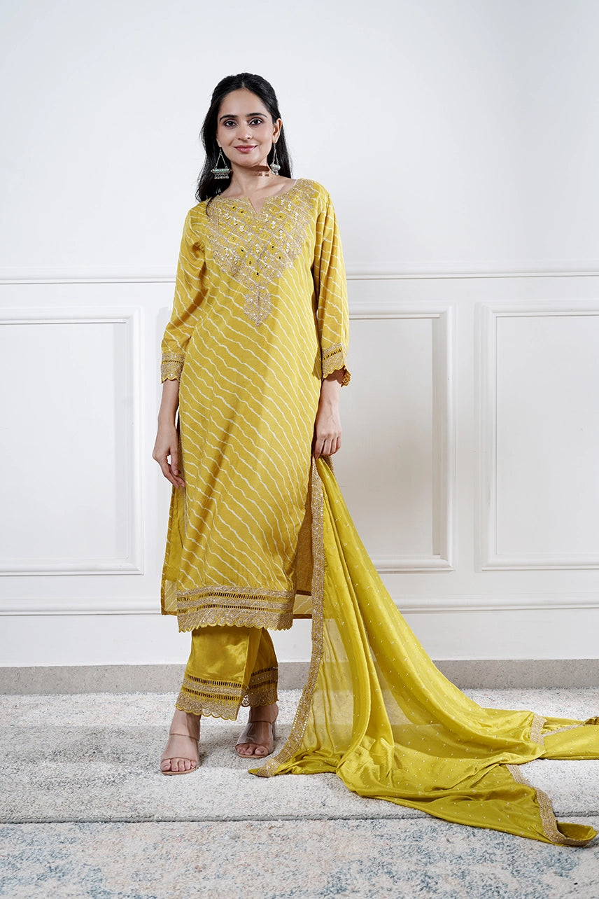 Iris Silk Suit Set Trio