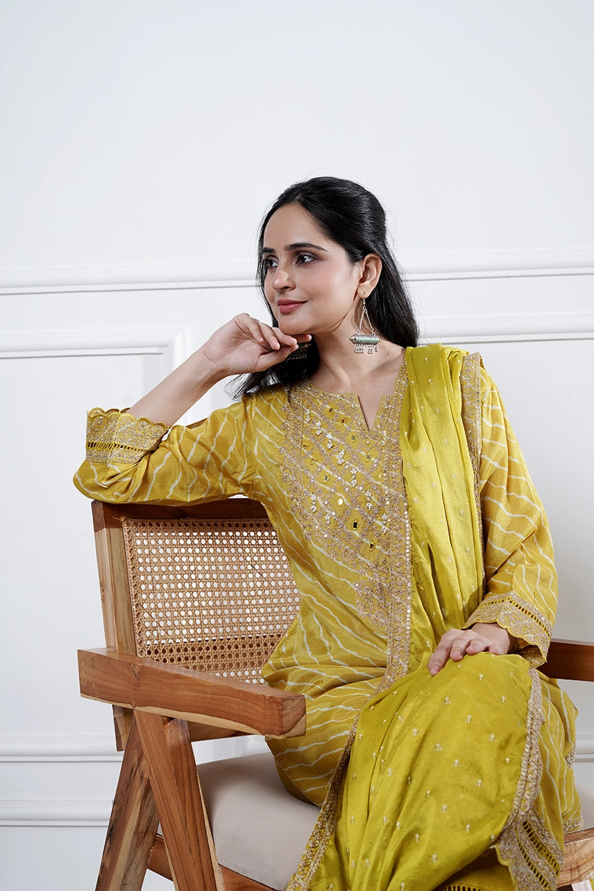 Iris Silk Suit Set Trio