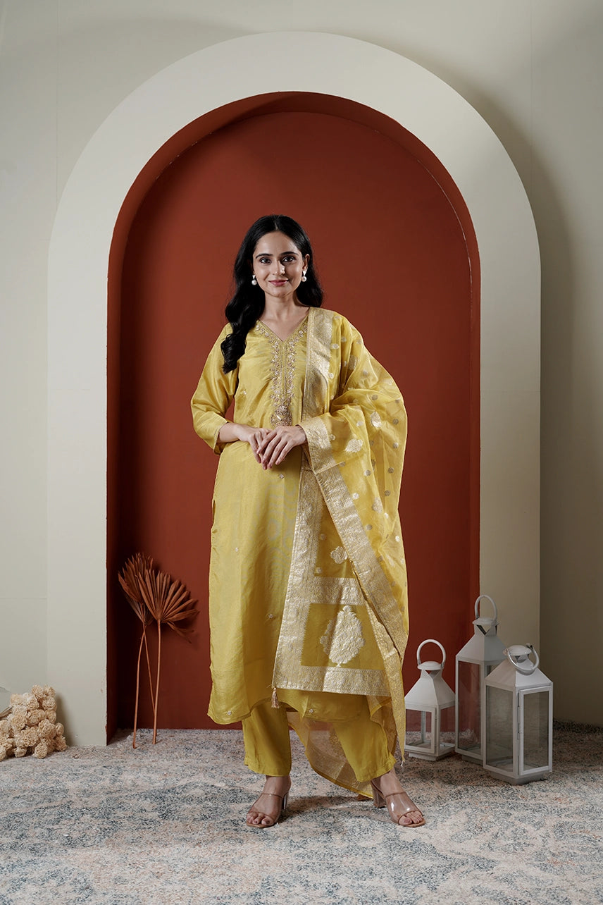 Marigold Silk Suit Set of Three