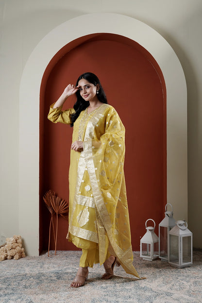 Marigold Silk Suit Set of Three