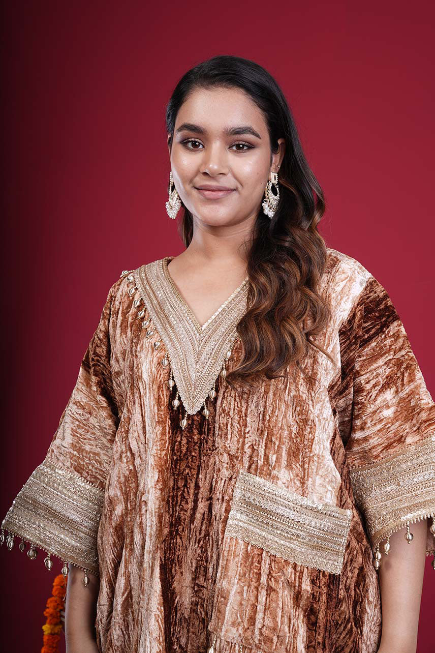 Zeba crushed Velvet Kaftan