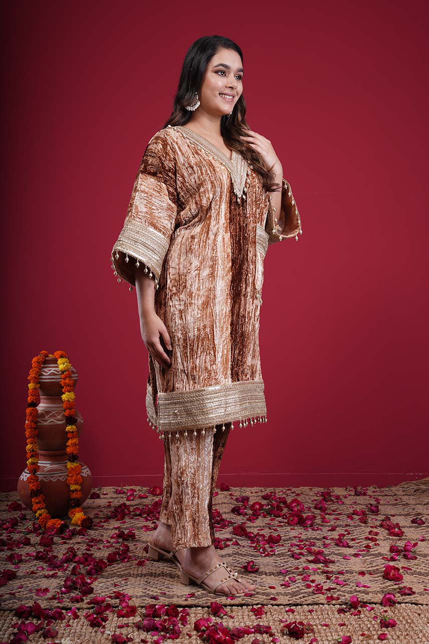 Zeba crushed Velvet Kaftan